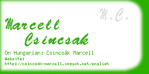 marcell csincsak business card