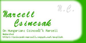 marcell csincsak business card